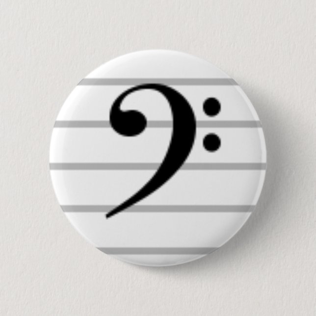 Bass Clef Pinback Button (Front)
