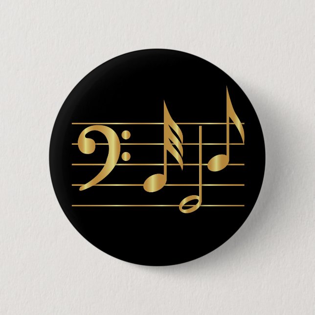 Bass clef pinback button (Front)