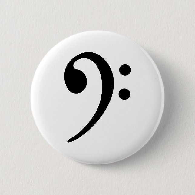 Bass clef pinback button (Front)