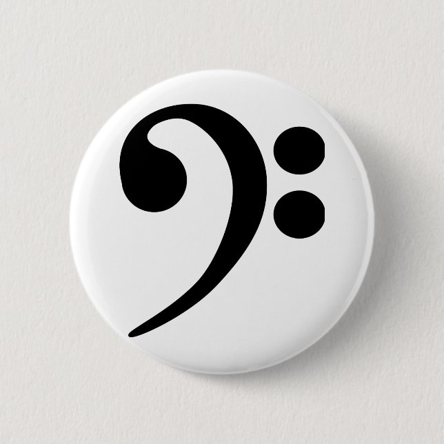 Bass Clef Pinback Button (Front)