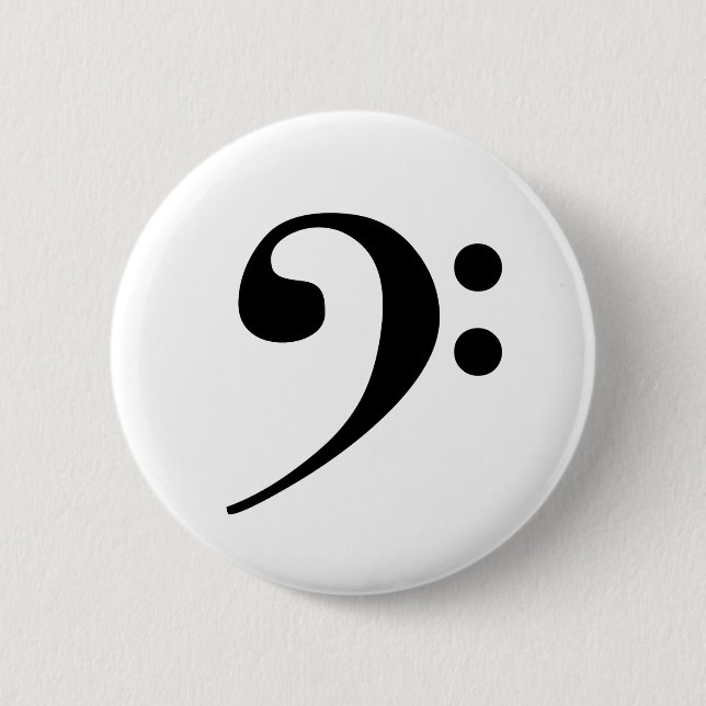 Bass Clef Pinback Button (Front)