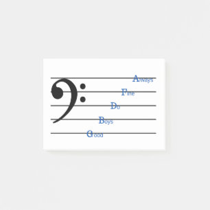 Bass Clef Post-it Notes (Line Rhymes)