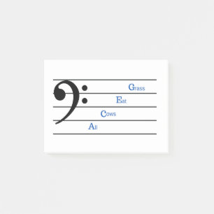 Bass Clef Post-It Notes (Space Rhymes)