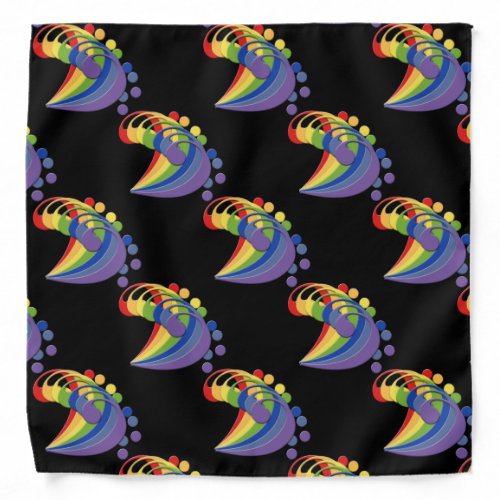 Bass Clef Rainbow Fan Bandana