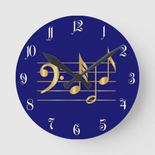 Bass clef round clock