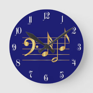 Bass clef round clock