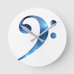 Bass clef round clock