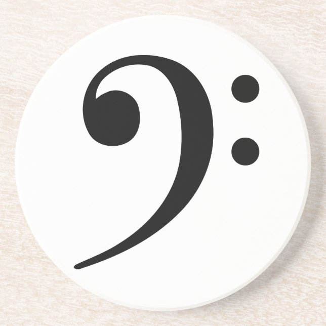 Bass Clef Sandstone Coaster (Front)