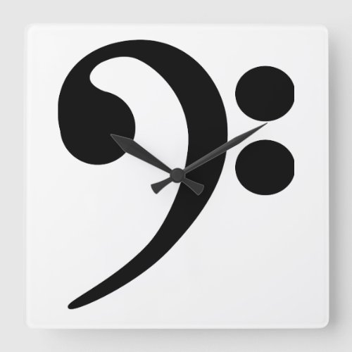 Bass Clef Square Wall Clock