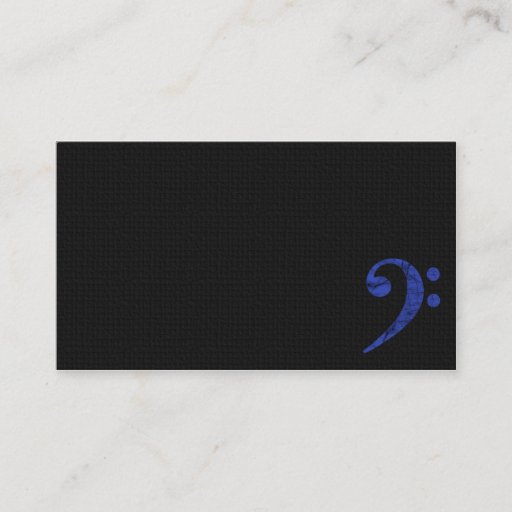Customizable Bass Clef Symbol Blue Musician Business Card