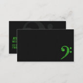 Bass Clef Symbol Green Musician Business Card (Front/Back)