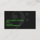 Bass Clef Symbol Green Musician Business Card (Back)