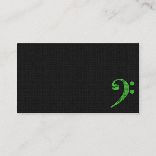 Bass Clef Symbol Green Musician Business Card