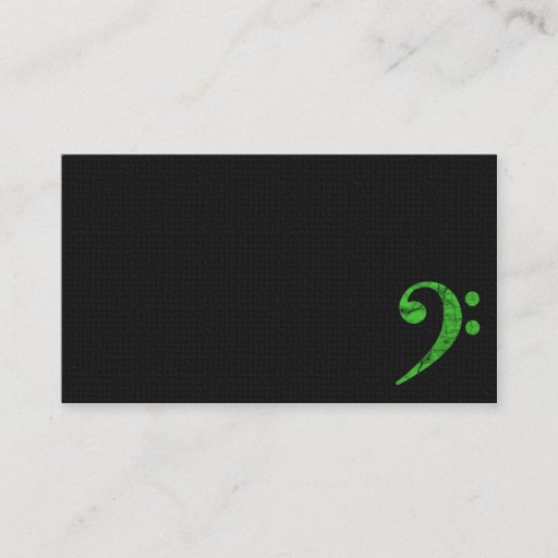 Customizable Bass Clef Symbol Green Musician Business Card