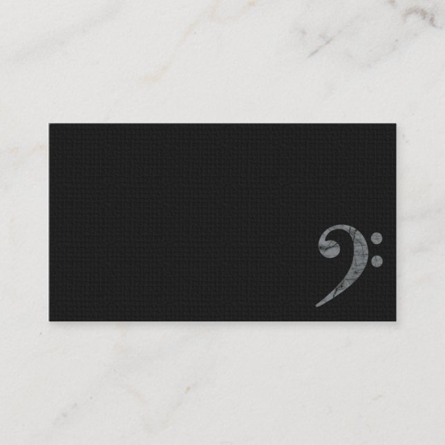 Bass Clef Symbol. Grey Musician Business Card (Front)