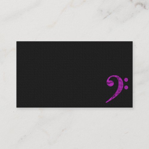 Bass Clef Symbol Purple Musician Business Card