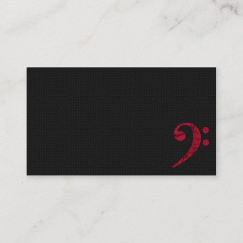 Bass Clef Symbol. Red Musician Business Card