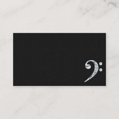 Bass Clef Symbol White Musician Business Card