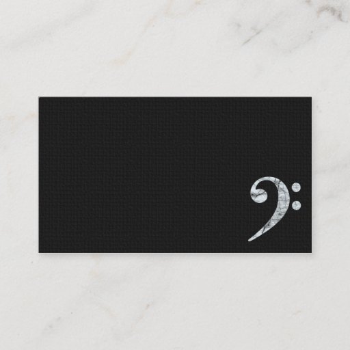 Customizable Bass Clef Symbol White Musician Business Card
