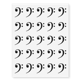 Bass Clef Temporary Tattoos