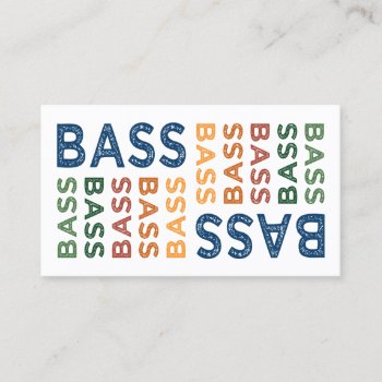 Bass Colorful Business Card by MusicShirtsGifts at Zazzle