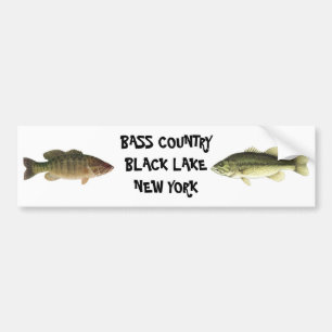 BASS COUNTRY BLACK LAKE NEW YORK BUMPER STICKER