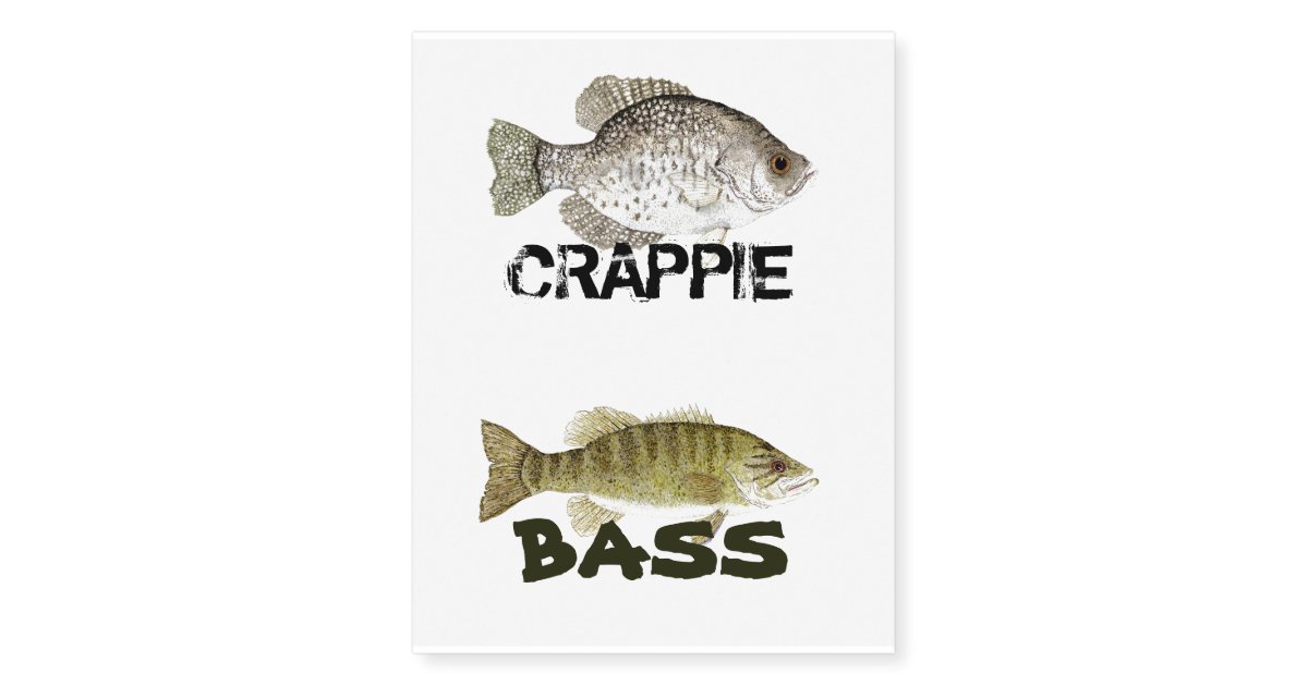 Crappie Fish Temporary Tattoo Sticker (Set of 2)