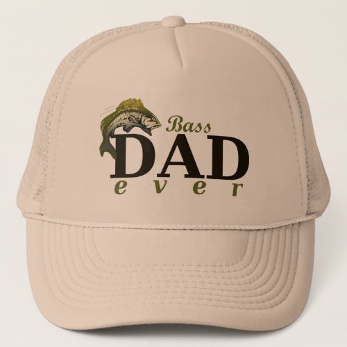 Bass Dad Ever Best Dad Pun Trucker Hat