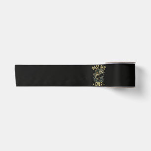 Bass Dad Ever Fishing Father's Day Fisherman Satin Ribbon