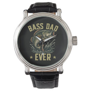 Bass Dad Ever Fishing Father's Day Fisherman Watch