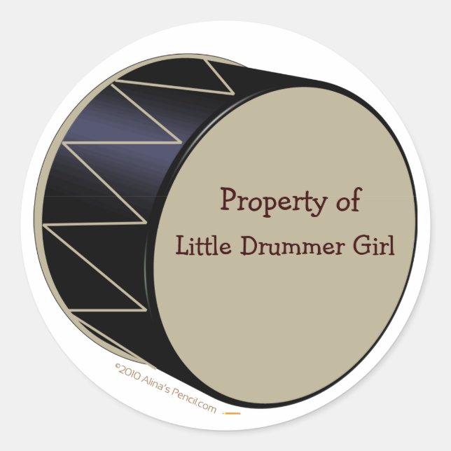 Bass Drum Customizable Sticker Template (Front)