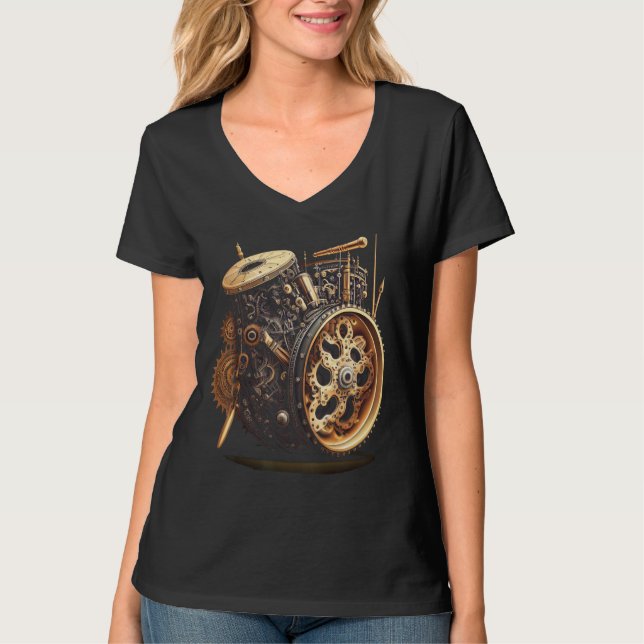 Bass drum  music instrument Graphic steampunk T-Shirt (Front)
