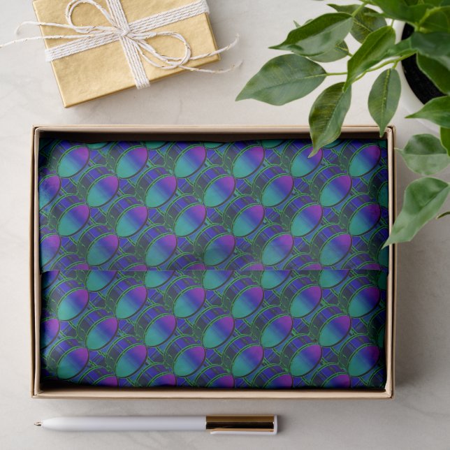 Bass Drum Shades of Blue Pattern Tissue Paper (Gift)