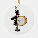 bass drummer marching black abstract.png ceramic ornament