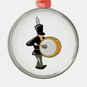 bass drummer marching black abstract.png metal ornament