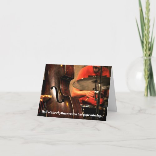 Bass  Drums Rhythm Section Musician Get Well Card