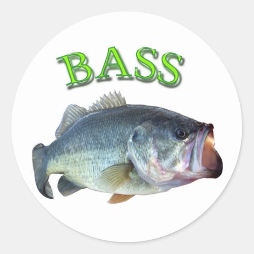 bass fish 14 classic round sticker