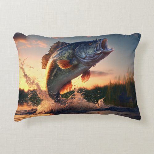 Bass Fish Accent Pillow