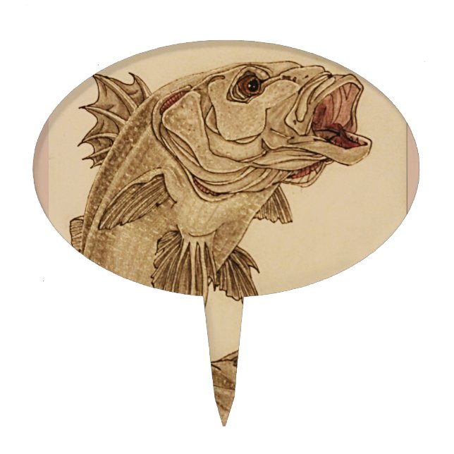 Bass Fish Cake Topper (Front)