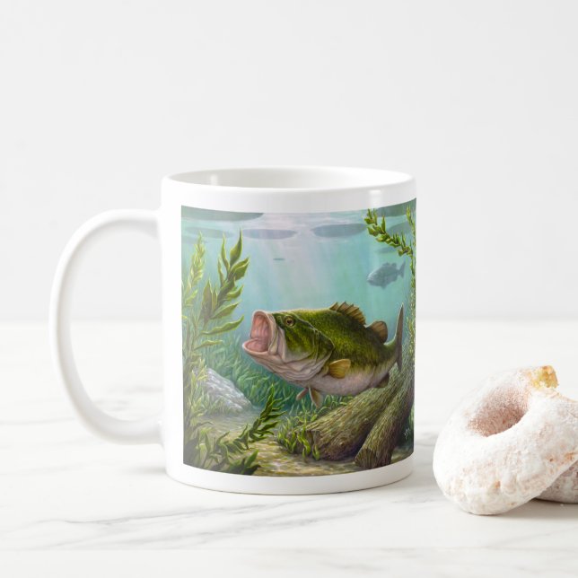 Bass Fish Coffee Mug (With Donut)