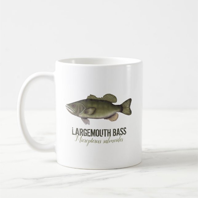 Bass Fish Fisherman Modern Angler  Coffee Mug (Left)