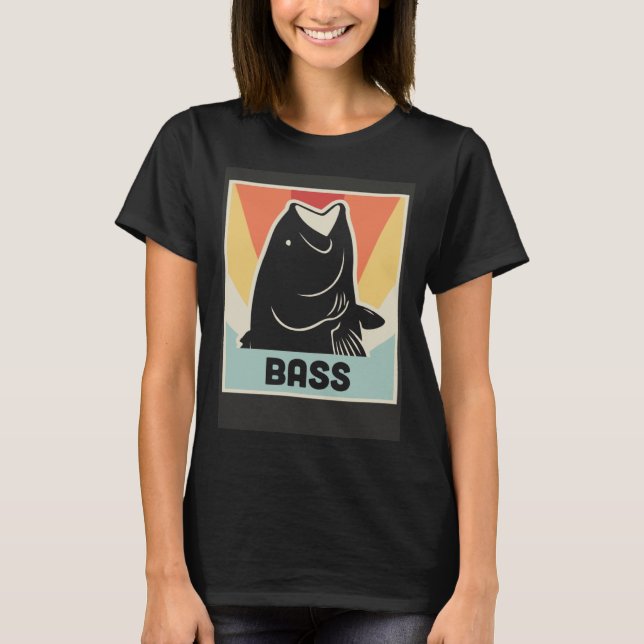 Bass Fish Freshwater Fishing & Bass Fishing T-Shirt (Front)