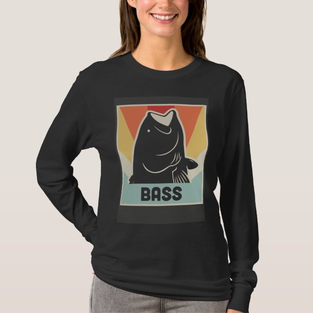 Bass Fish Freshwater Fishing & Bass Fishing T-Shirt (Front)