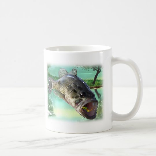 bass fish green coffee mug