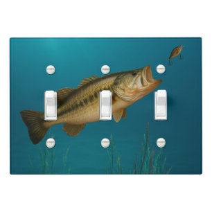 Bass fish light switch cover