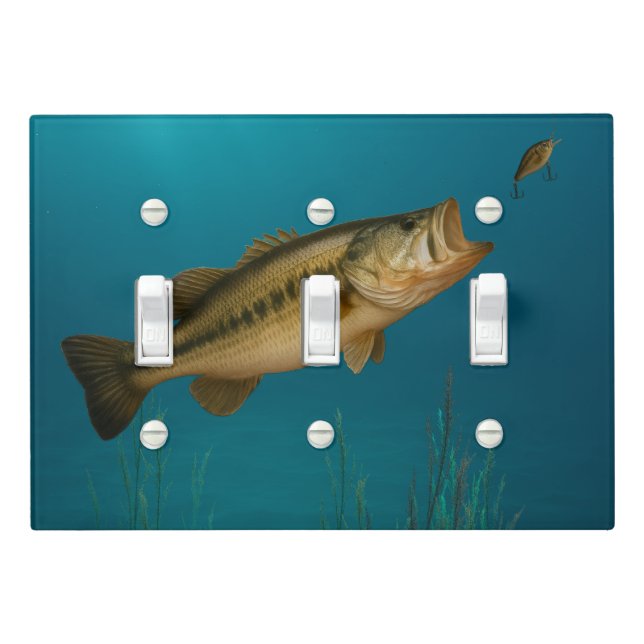 Bass fish light switch cover (In Situ)