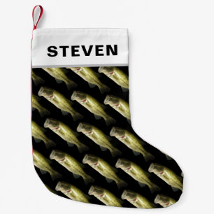 Bass Fish Men's Personalized Small Christmas Stocking