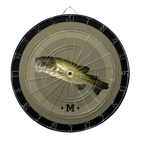 Bass Fish Monogram Mens  Dart Board