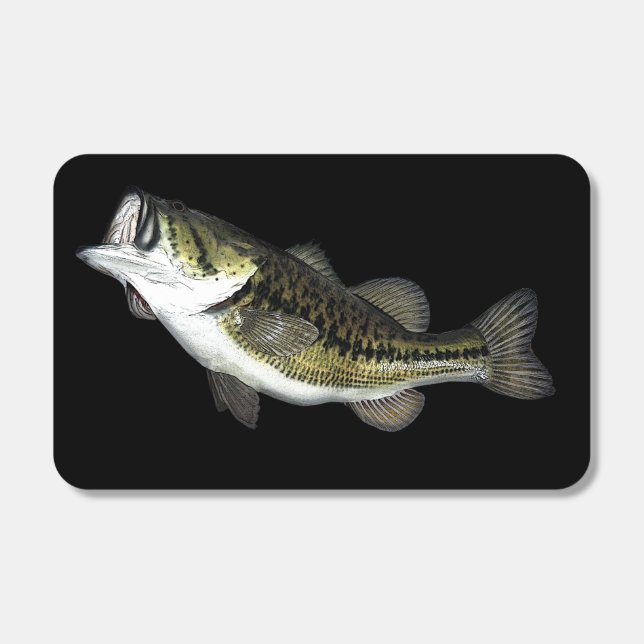 Bass Fish on Black Background Matchboxes (Front)