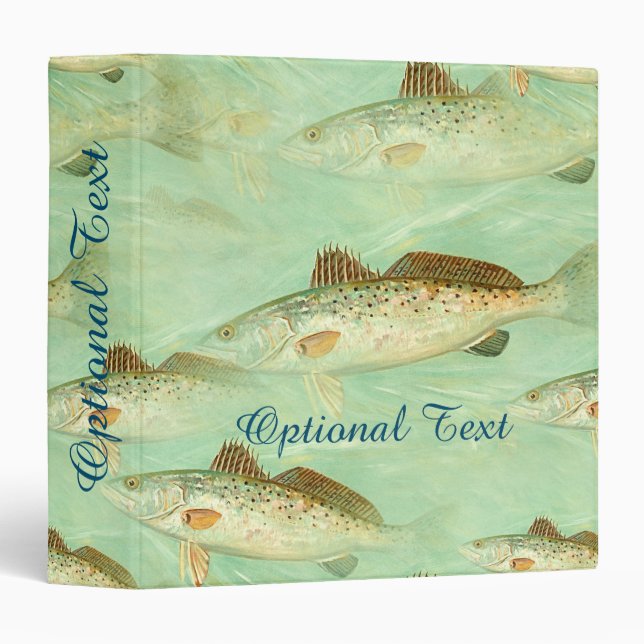 Bass Fish Pattern  3 Ring Binder (Front/Spine)